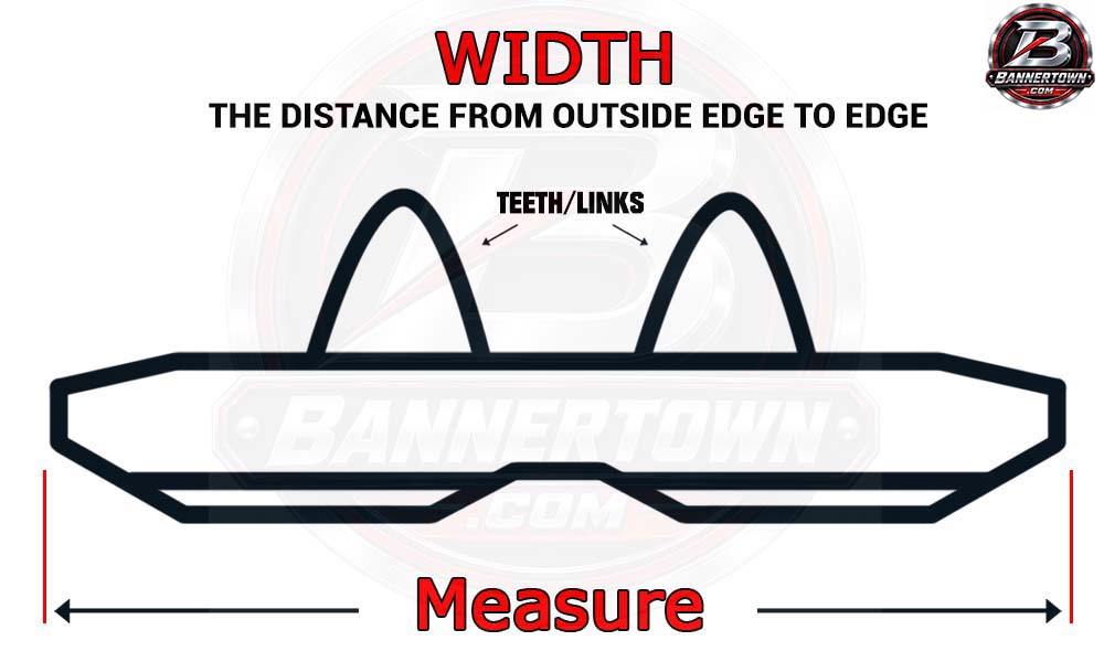 How to measure rubber track width in millimeters